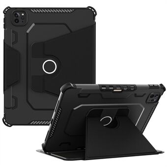 For iPad Pro 11 (2018) / (2020) / (2021) / (2022) / iPad Air 10.9 (2020) / (2022) 360-Degree Rotation Armor Leather Tablet Cover Auto Wake / Sleep Adjustable Stand Full Protection Case