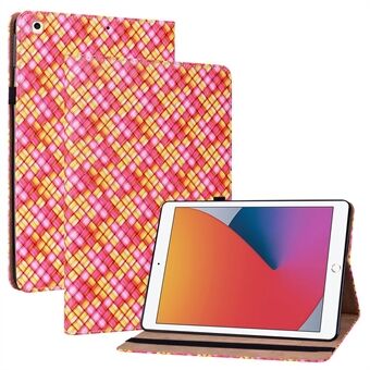 Woven Texture Folio Flip Sleep/Wake Function PU Leather Tablet Case with Card Slots and Stand for Apple iPad 10.2 (2019)/(2020)(2021)