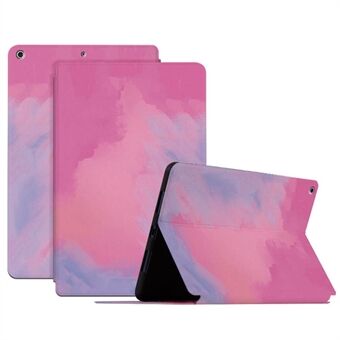 For iPad 10.2 (2021) / (2020) / (2019) Watercolor Pattern Stand Cover PU Leather Auto Wake / Sleep Tablet Case