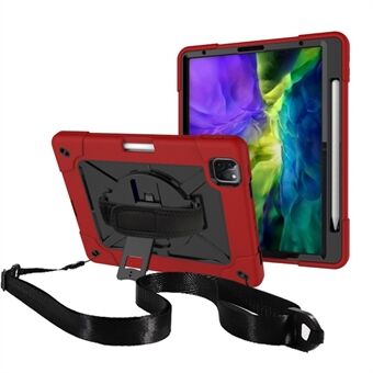Kickstand Shock Proof Silicone + PC Hybrid Case with Shoulder Strap for iPad Pro 11-inch (2021)/(2020)/(2018)