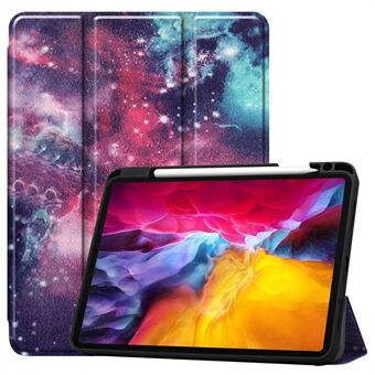 Pattern Printing Tri-fold Stand PU Leather Tablet Cover Smart Case with Pen Slot for Apple iPad Pro 11-inch (2021)