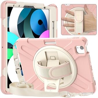 Anti-Fall Hybrid Tablet Case Shell Hand Band Kickstand with Pen Slot Shoulder Strap for iPad Air (2020)/Pro 11 2018/2020/2021