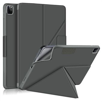 Solid Color Cloth Origami Stand Design Smart Tablet Case for iPad Pro 12.9-inch (2021)/(2020)/(2018)