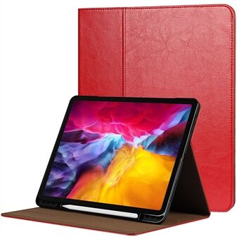 Crazy Horse Texture Genuine Leather Stand Design Drop-proof Wake/Sleep Function Tablet Case for Apple iPad Pro 12.9-inch (2021)