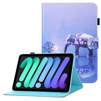 Pattern Printing Cross Texture Card Slots Leather Tablet Protective Stand Cover Case for iPad mini (2021)