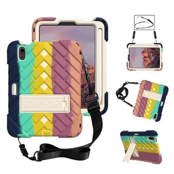 Rhombus Surface PC + TPU Hybrid Tablet Case Kickstand Protective Cover with Lanyard for iPad mini (2021)