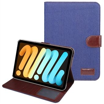 Stand Design Durable Jeans Cloth Flip Leather Tablet Case Soft PU Back Cover for iPad mini (2021)
