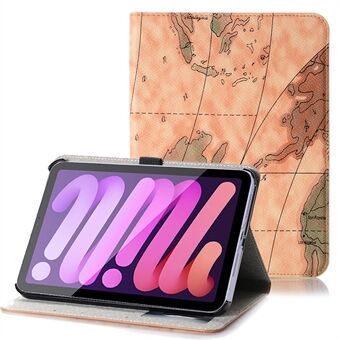Stylish Map Pattern Printing PC + PU Leather Tablet Cover for iPad mini (2021)