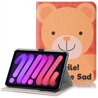 Cartoon Pattern Embossment Wallet Stand Design Smart Leather Tablet Cover Case for iPad mini (2021)
