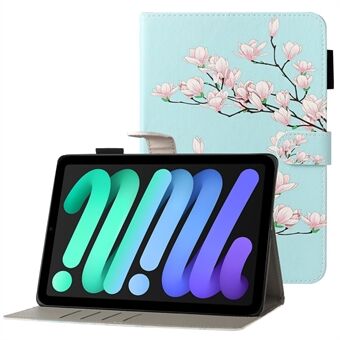 Stylish Pattern Printed Magnetic Closure Wallet Design Anti-drop Tablet Case Cover for iPad mini (2021)