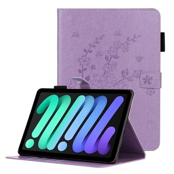 Plum Blossom Imprinting Stand Wallet PU Leather Tablet Cover Case for iPad mini (2021)
