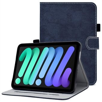 For iPad mini (2021) Shockproof Tablet Case Cloth Texture Solid Color Full Protection Cover with Stand
