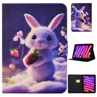 For iPad mini (2021) Anti-scratch PU Leather Tablet Case Pattern Printing Cover with Card Holder Foldable Stand