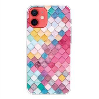 Clear TPU Soft Rubber Pattern Printing Anti-Fall Protection Phone case Cover for iPhone 13 6.1 inch