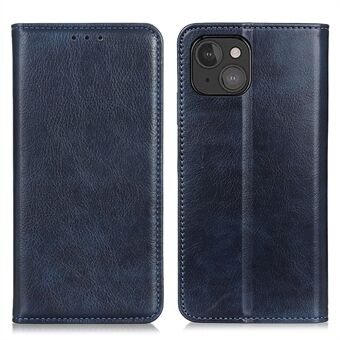 Litchi Texture Split Leather Folio Flip Stand Wallet Design Phone Cover Shell for iPhone 13 6.1 inch