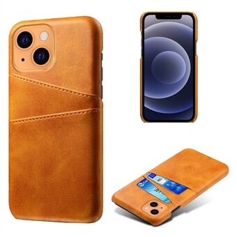 KSQ Well-Protected PU Leather Coated Hard PC Case with Dual Card Slots for iPhone 13 6.1 inch