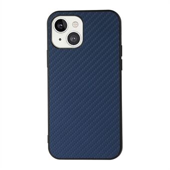 Well-protected Carbon Fiber Texture Leather Phone Back Cover for iPhone 13 6.1 inch