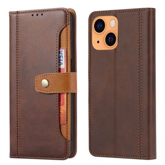 Outer Card Holder Design PU Leather Wallet Stand Phone Case Shell for iPhone 13 6.1 inch