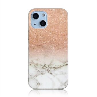 Marble Texture Frosted IMD Series Anti-Scratch Slim TPU Back Cover for iPhone 13 6.1 inch