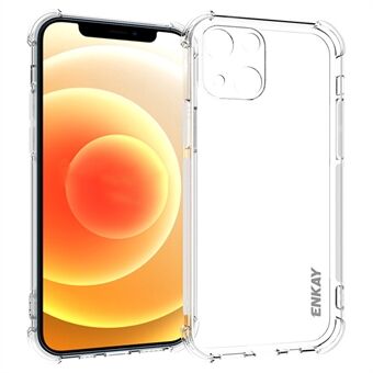ENKAY Super Slim Transparent TPU Cover Case with Anti-slip Strip on the Side for iPhone 13 6.1 inch
