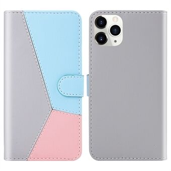 Full Protection Tri-color Splicing PU Leather Anti-Scratch Shockproof Protective Case with Magnetic Closure for iPhone 13 6.1 inch