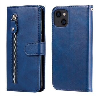 Full Protective Zipper Pocket Leather Wallet Phone Shell for iPhone 13 6.1 inch