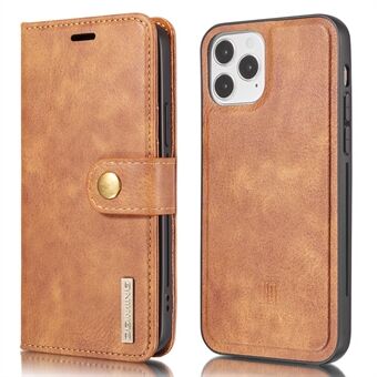 DG.MING Well-protected Split Leather Wallet Design Detachable 2-in-1 Phone Case for iPhone 13