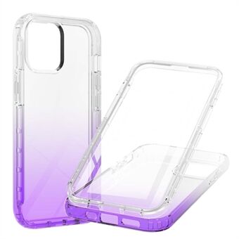 Shock-Absorbed TPU + PC Transparent Gradient Hybrid Case with Built-in PET Screen Protector for iPhone 13 6.1 inch