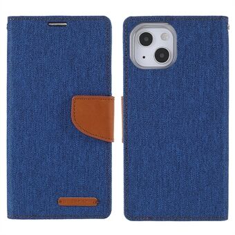 MERCURY GOOSPERY Canvas Diary Wallet Stand Leather Cover Shell for iPhone 13 6.1 inch