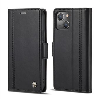 LC.IMEEKE Magnetic Double Clasps Shockproof Wallet Stand PU Leather Phone Shell for iPhone 13 6.1 inch