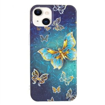 Marble Pattern Electroplating Phone Cover IMD TPU Case for iPhone 13 6.1 inch