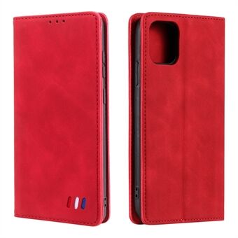 001 Series Auto-absorbed Skin-touch Feeling Leather Well-protected Wallet Phone Case for iPhone 13 6.1 inch