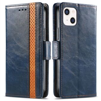 CASENEO 002 Series Anti-fall Business Style Splicing Leather Mobile Phone Case for iPhone 13 6.1 inch