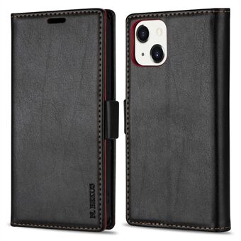 N.BEKUS Shockproof Skin-Touch Feeling Magnetic Clasp PU Leather Case with Wallet Stand for iPhone 13 6.1 inch