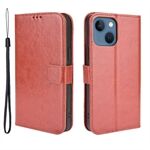 Anti-Fall Shockproof Wrist Strap Crazy Horse Texture Wallet Design Leather Phone Cover with Stand for iPhone 13 6.1 inch