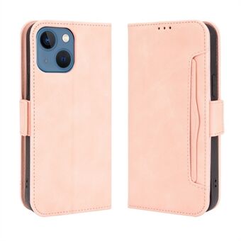 Multiple Card Slot Wallet Design Full Protection Leather Phone Cover with Stand for iPhone 13 6.1 inch