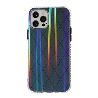 Aurora Rhombus Pattern Printing Acrylic + TPU Hybrid Case Protective Phone Shell for iPhone 13 6.1 inch