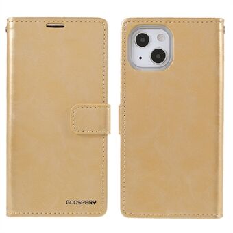 MERCURY GOOSPERY Blue Moon Leather Wallet Protective Case with Stand for iPhone 13 6.1 inch