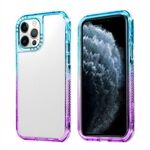Anti-Fall Stylish Durable Dual Color Frame Hard PC + TPU Phone Case for iPhone 13 - Sky Blue/Purple