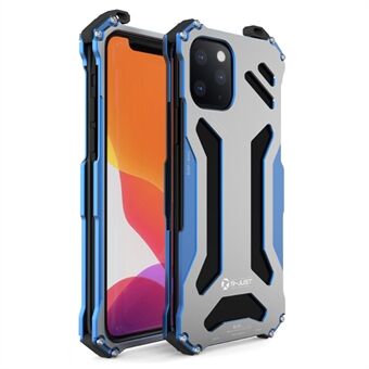 R-JUST Hollow Design Anti-Scratch Aluminum Alloy Metal Bumper Frame Protective Cover Case for iPhone 13 6.1 inch