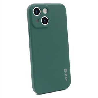 ENKAY Wear-Resistant Anti-Fall Solid Color Precise Hole Opening Liquid Silicone Phone Cover Case for iPhone 13 6.1 inch