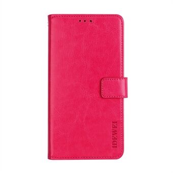 IDEWEI Crazy Horse Texture PU Leather Wallet Stand Phone Protective Cover Case for iPhone 13 6.1 inch