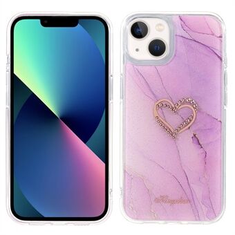 KINGXBAR Epoxy Exquisite Pattern TPU + PC Hybrid Phone Cover Case for iPhone 13 6.1 inch
