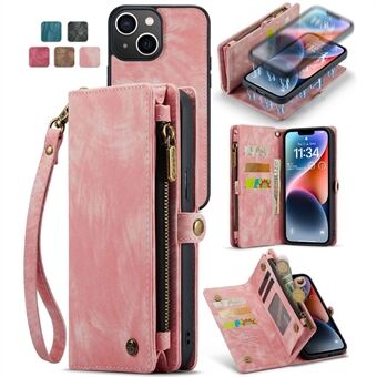 CASEME 008 Series Shock-Absorbed Detachable 2-in-1 Multi-Function TPU + PU Leather Phone Wallet Stand Shell for iPhone 13 6.1 inch