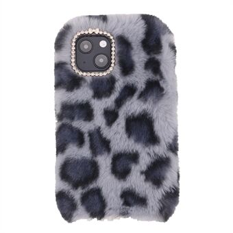 Fuzzy Leopard Pattern Soft TPU Phone Case Protective Cover for iPhone 13 6.1 inch