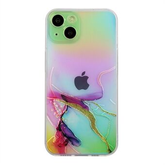 Aurora Shiny Colorful Laser Fully-Wrapped Freely Twisted Marble Pattern Flexible TPU Case for iPhone 13 6.1 inch