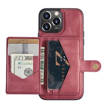 JEEHOOD Detachable 2-in-1 Phone Case Kickstand Wallet Magnetic Design Leather Coated TPU Phone Cover for iPhone 13 6.1 inch