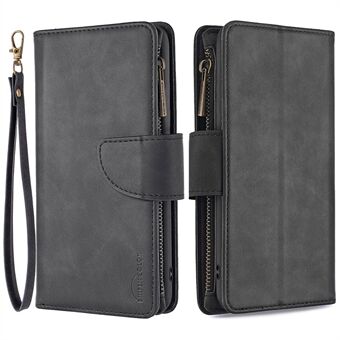 BF02 Detachable 2-in-1 Zipper Pocket Design Leather Wallet Stand Case Phone Protector Cover for iPhone 13 6.1 inch