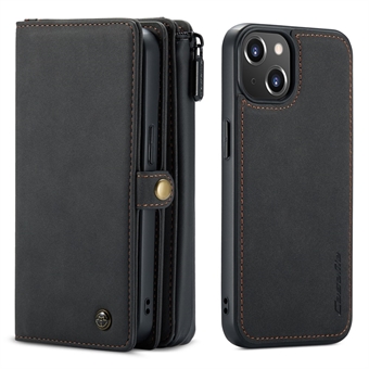CASEME 018 Series 2-in-1 Detachable Multi-Slot Design Matte Surface Leather Phone Cover Case Protector for iPhone 13 6.1 inch