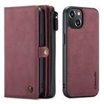 CASEME 018 Series 2-in-1 Detachable Multi-Slot Design Matte Surface Leather Phone Cover Case Protector for iPhone 13 6.1 inch